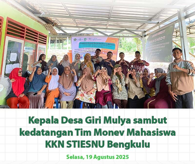 Kepala Desa Giri Mulya sambut kedatangan Tim Monev Mahasiswa KKN STIESNU Bengkulu